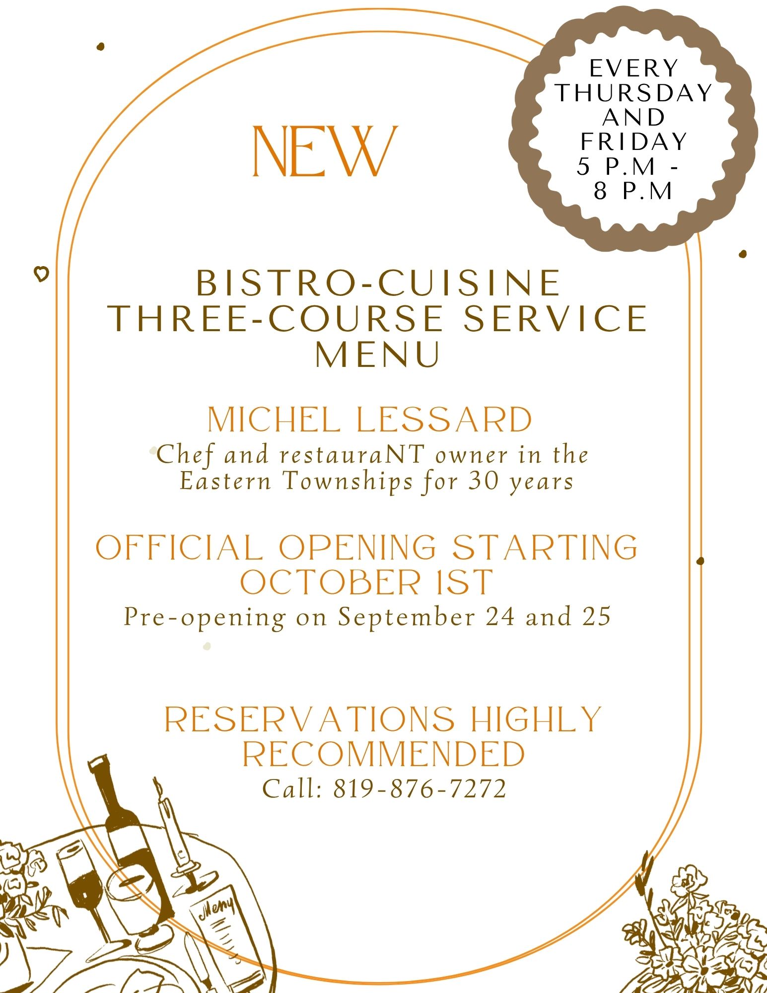 Invitation menu Michel