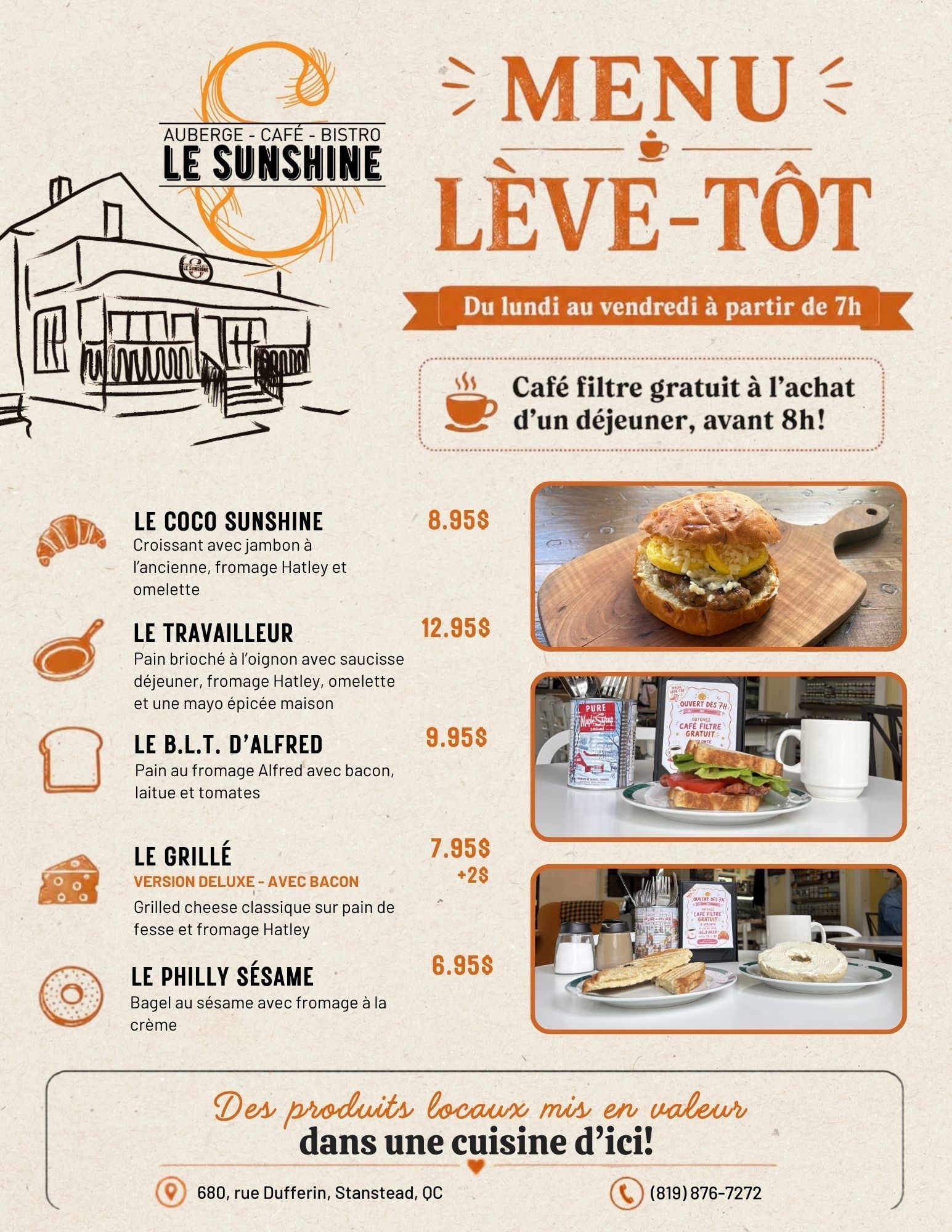 Menu Early Bird d�s 7h