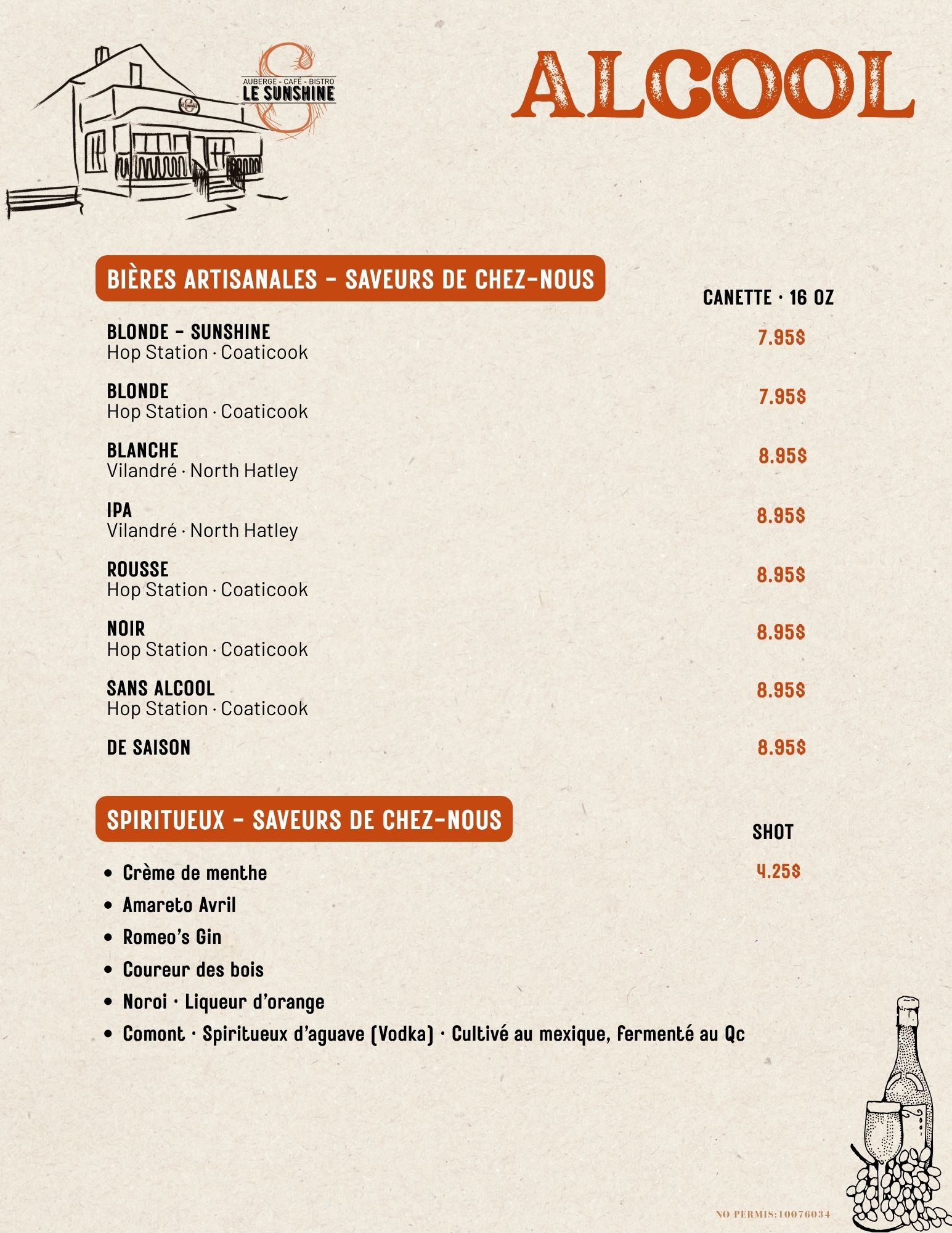 Alcool Menu